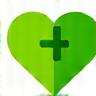 Icono: Corazón con un signo más para programas de salud